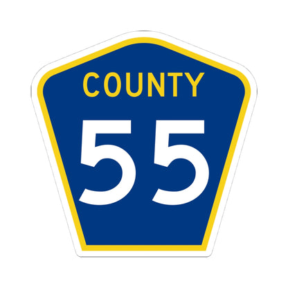 County 55 MN (Minnesota) (Road Sign) STICKER Vinyl Kiss-Cut Decal