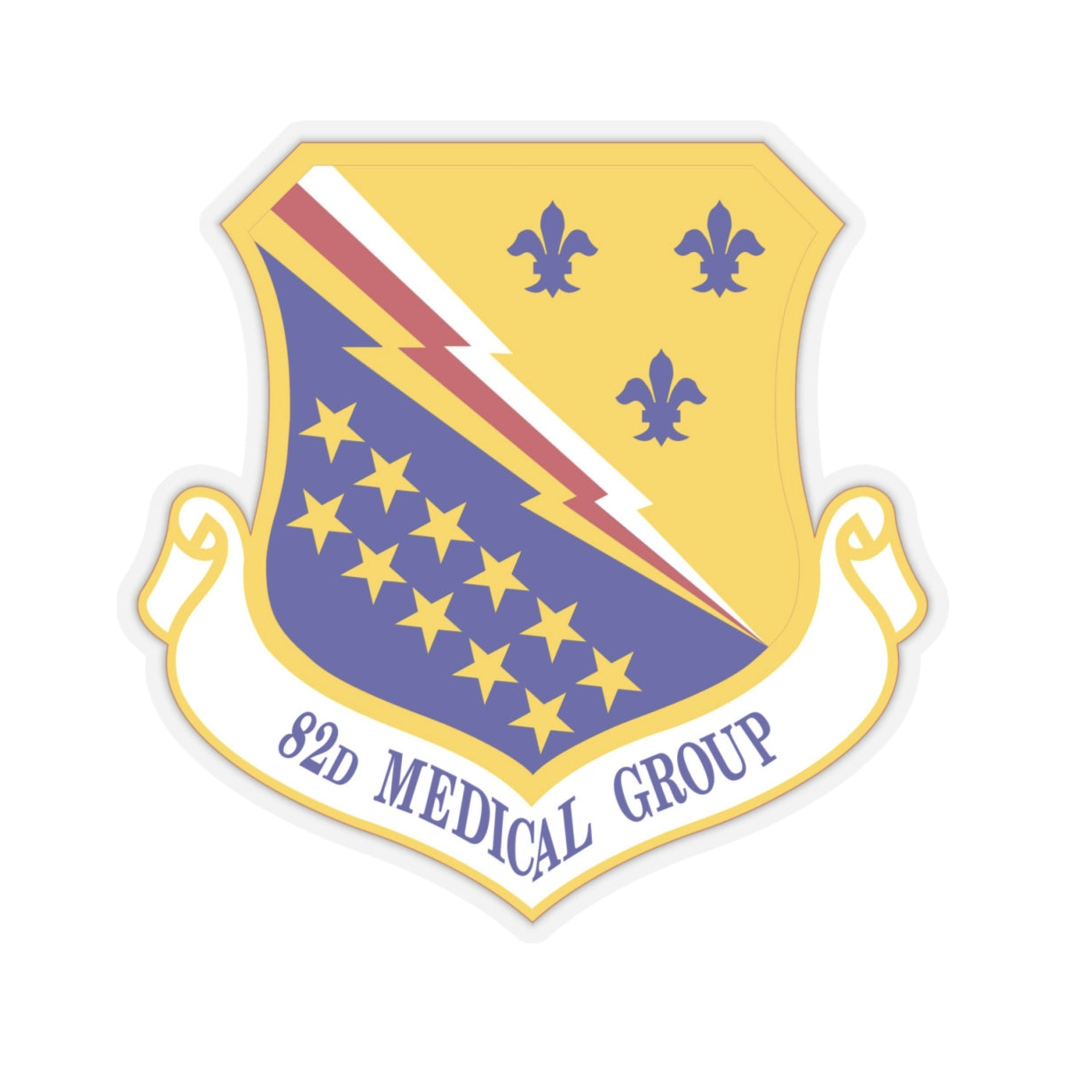 82d Medical Group (U.S. Air Force) STICKER Vinyl Kiss-Cut Decal-4" × 4"-Transparent-The Sticker Space