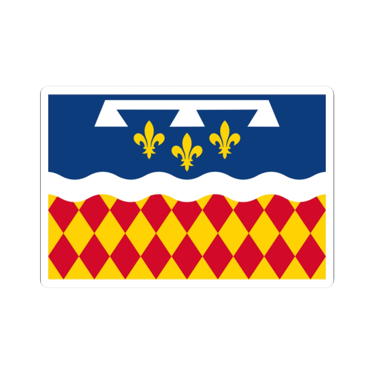 Flag of Charente (France) STICKER Vinyl Kiss-Cut Decal