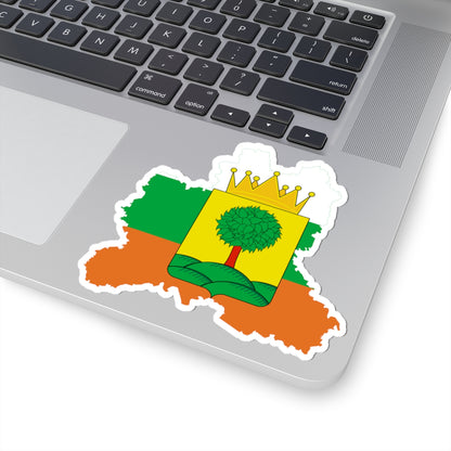 Flag-map of Lipetsk Oblast 2003 (Russia) STICKER Vinyl Kiss-Cut Decal