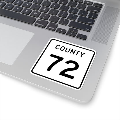 County 72 square (Minnesota) (Road Sign) STICKER Vinyl Kiss-Cut Decal