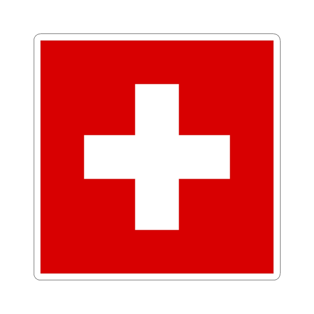 Flag of Switzerland - 2 (Switzerland) STICKER Vinyl Kiss-Cut Decal