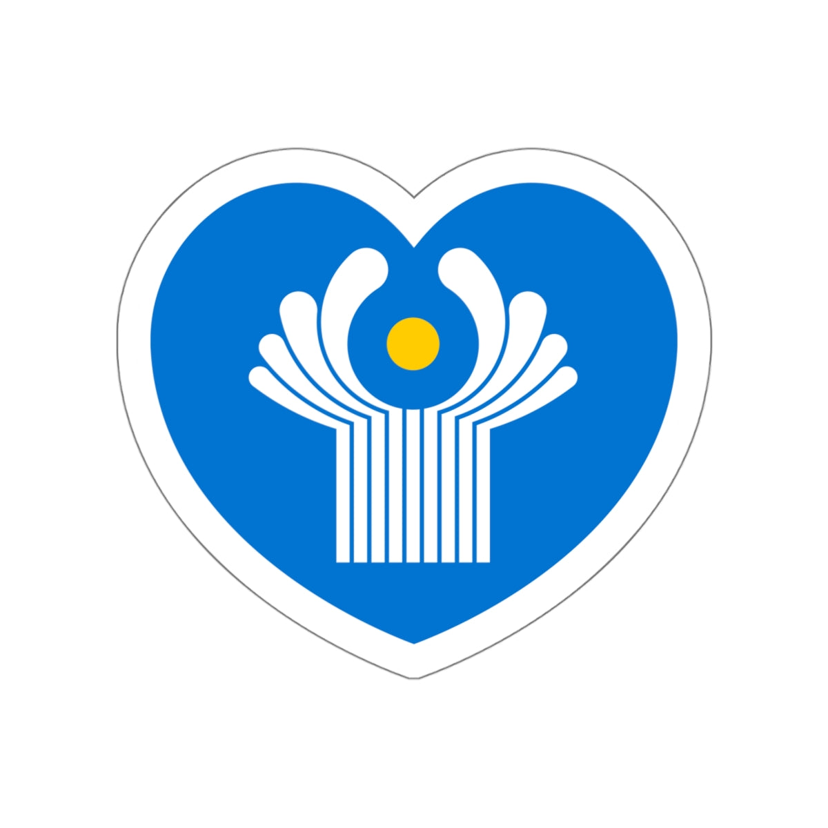 Heart Flag of the Commonwealth of Independent States - STICKER Vinyl Die-Cut Decal