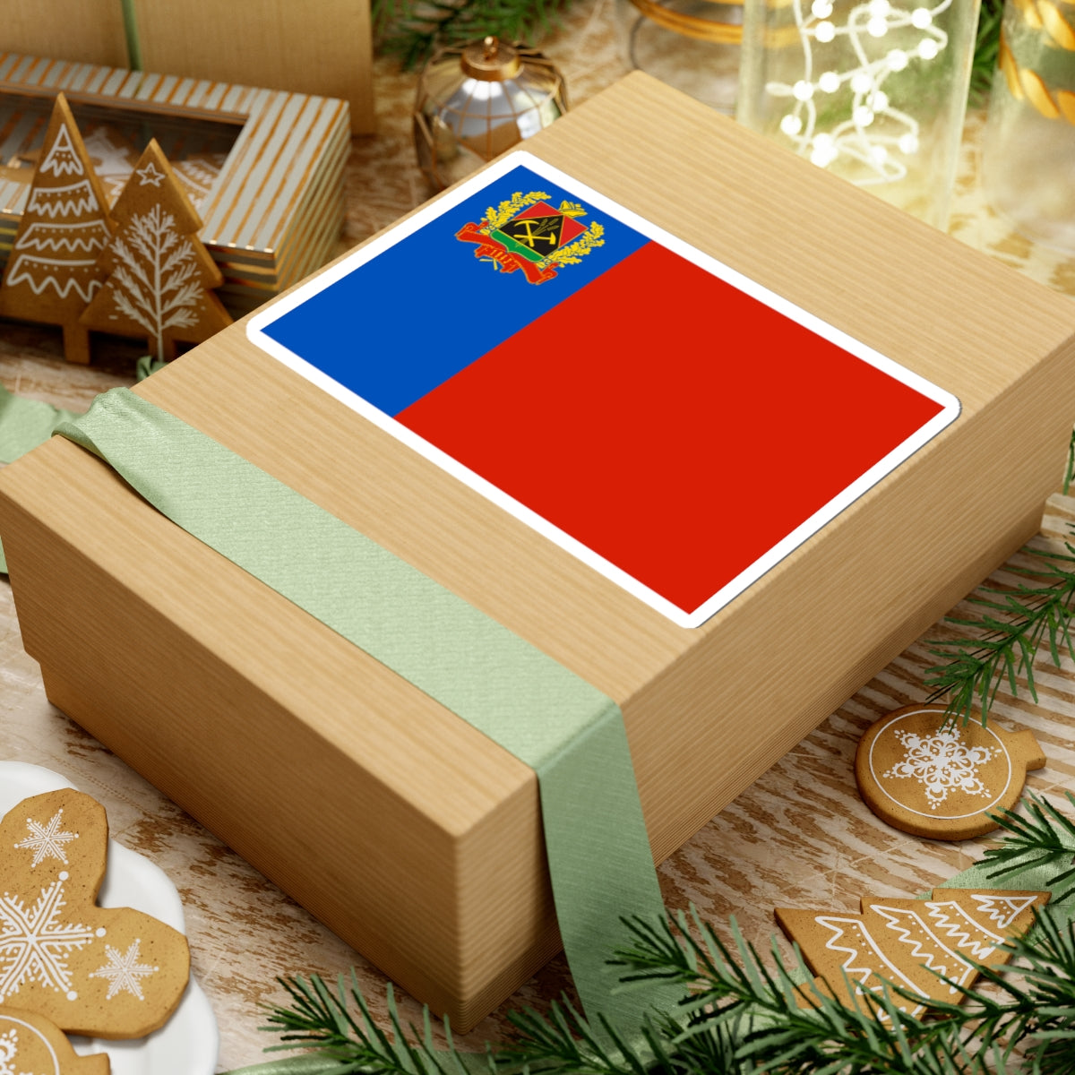 Flag of Kemerovo oblast 2003 (Russia) STICKER Vinyl Kiss-Cut Decal