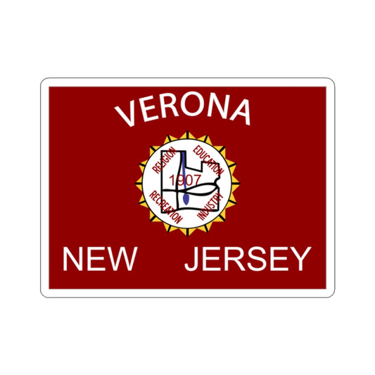 Flag of Verona, New Jersey - STICKER Vinyl Kiss-Cut Decal