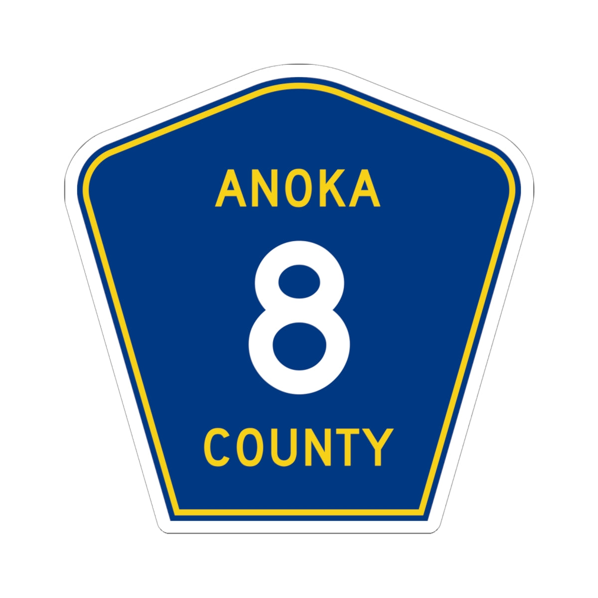 Anoka County 8 (Minnesota) (Road Sign) STICKER Vinyl Kiss-Cut Decal