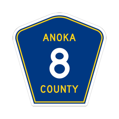 Anoka County 8 (Minnesota) (Road Sign) STICKER Vinyl Kiss-Cut Decal