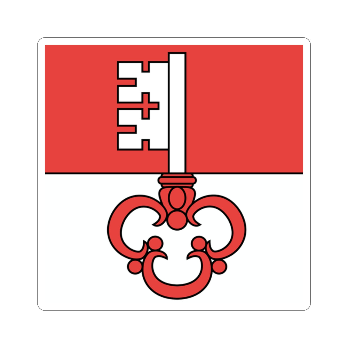 Flag of Canton of Obwalden (Switzerland) STICKER Vinyl Kiss-Cut Decal
