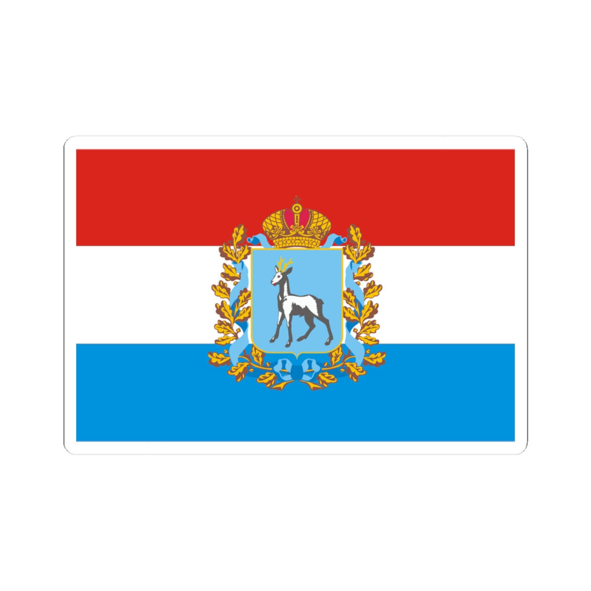 Flag of Samara Oblast (Russia) STICKER Vinyl Kiss-Cut Decal