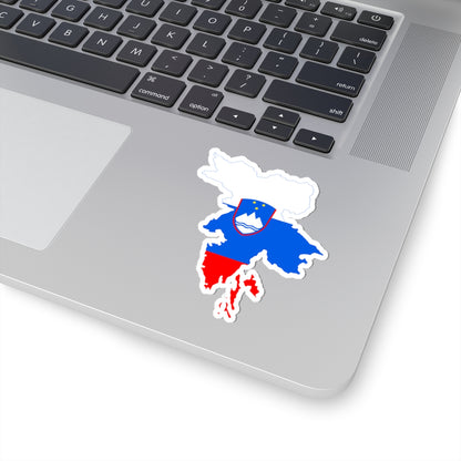 Flag-map of Greater Slovenia (Slovenia) STICKER Vinyl Kiss-Cut Decal