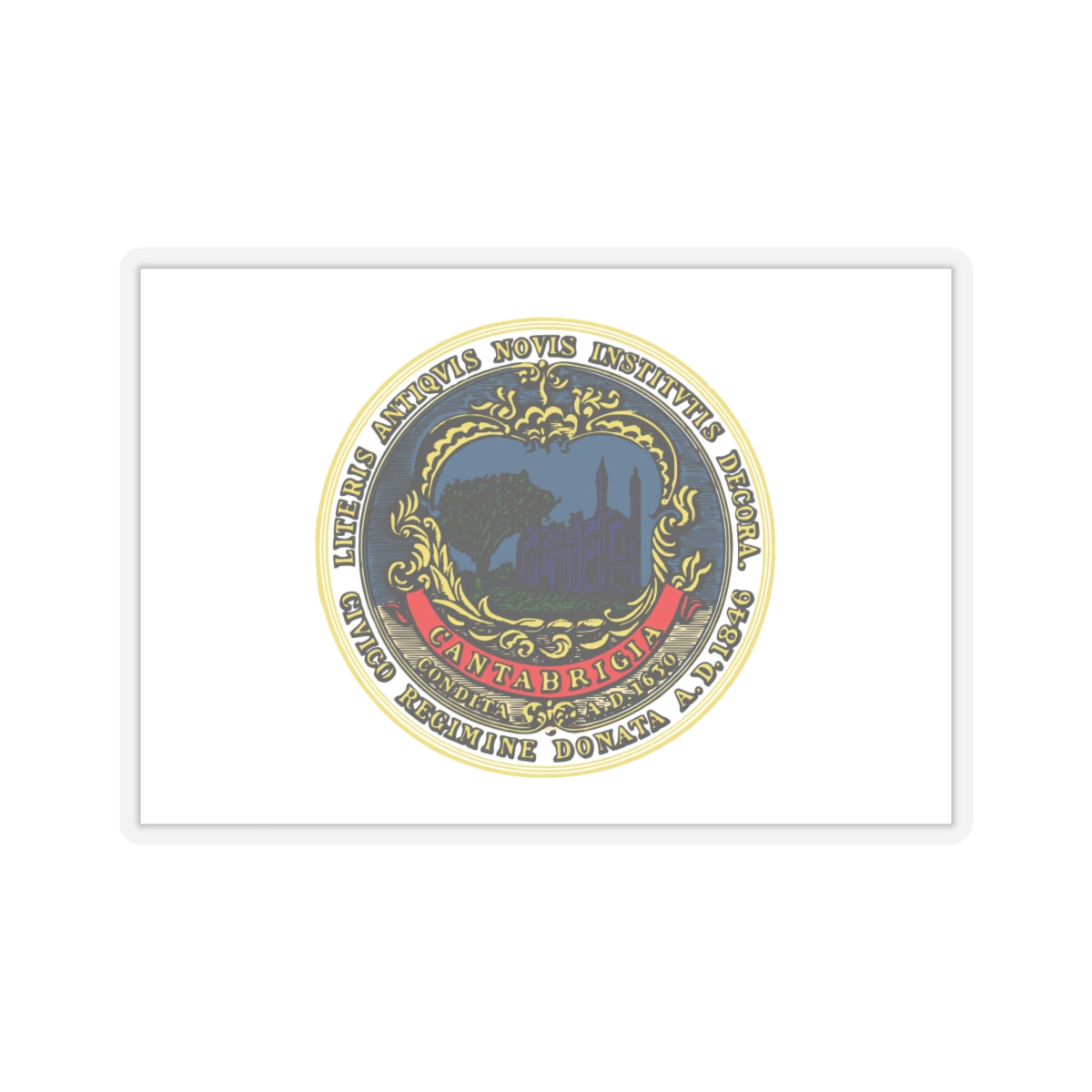 Flag of Cambridge, Massachusetts - STICKER Vinyl Kiss-Cut Decal