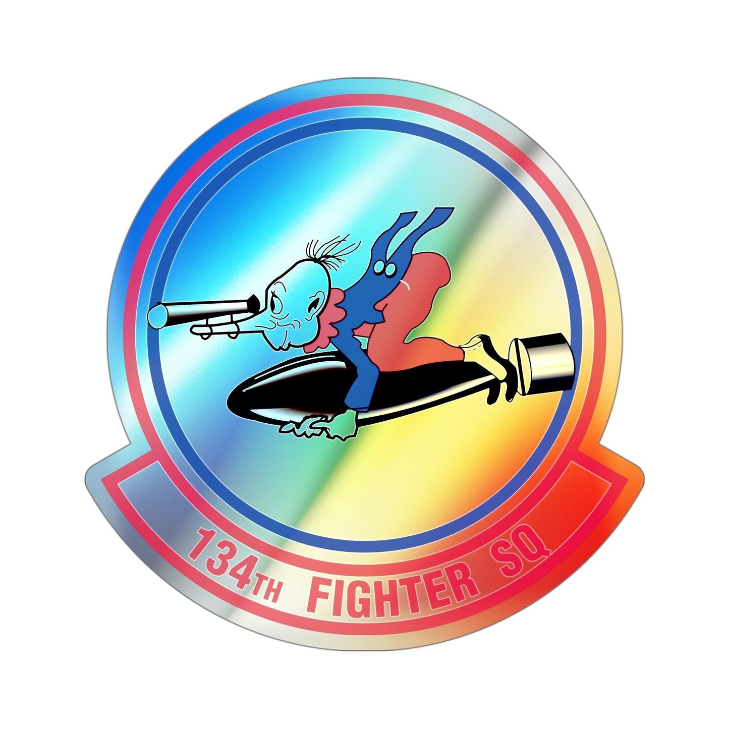 134 Fighter Squadron (U.S. Air Force) Holographic STICKER Die-Cut Vinyl Decal-4 Inch-The Sticker Space