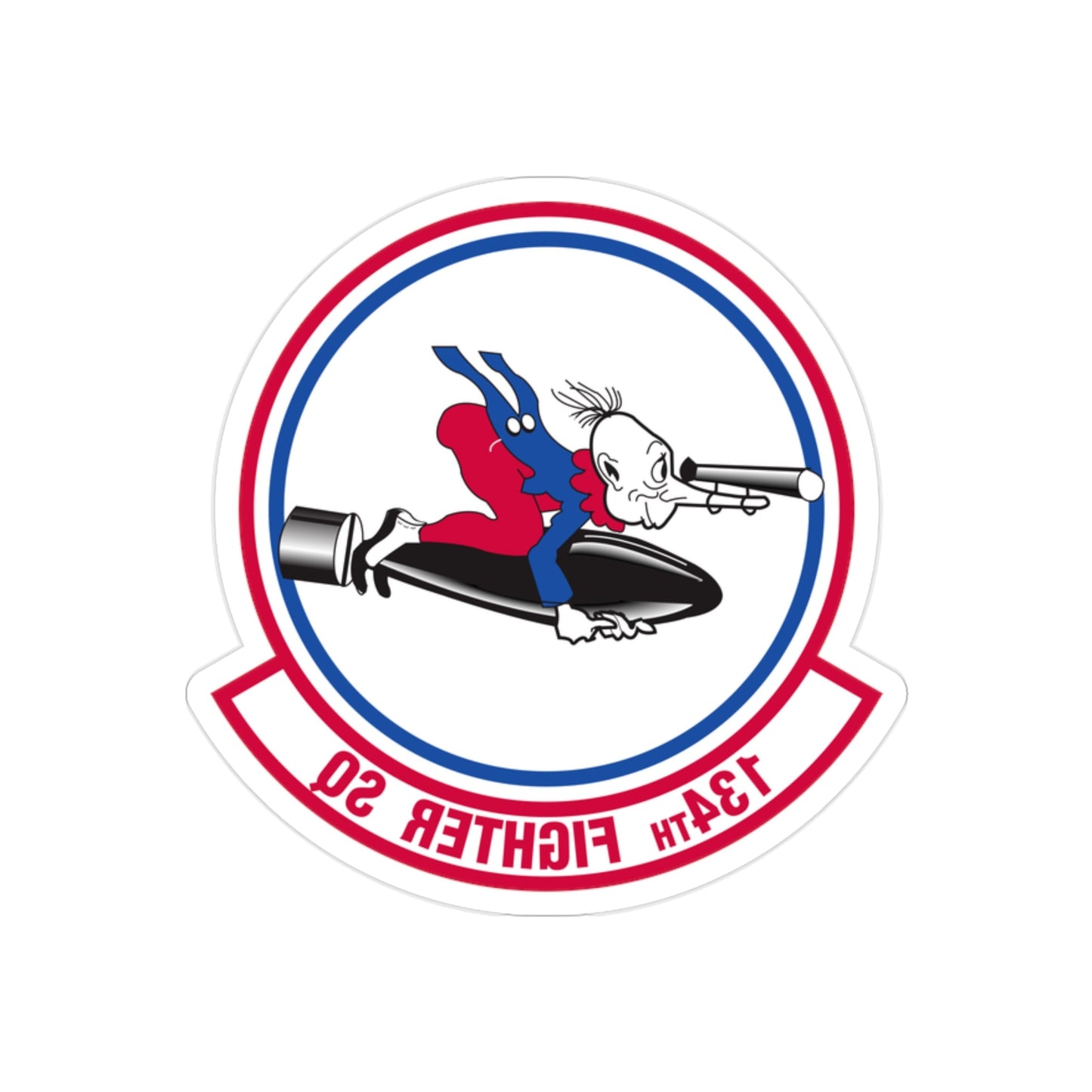 134 Fighter Squadron (U.S. Air Force) REVERSE PRINT Transparent STICKER-2" × 2"-The Sticker Space