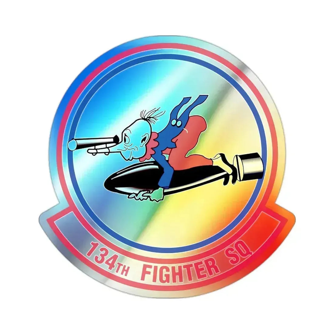 134 Fighter Squadron (U.S. Air Force) Holographic STICKER Die-Cut Vinyl Decal 2 Inch Holographic - The Sticker Space