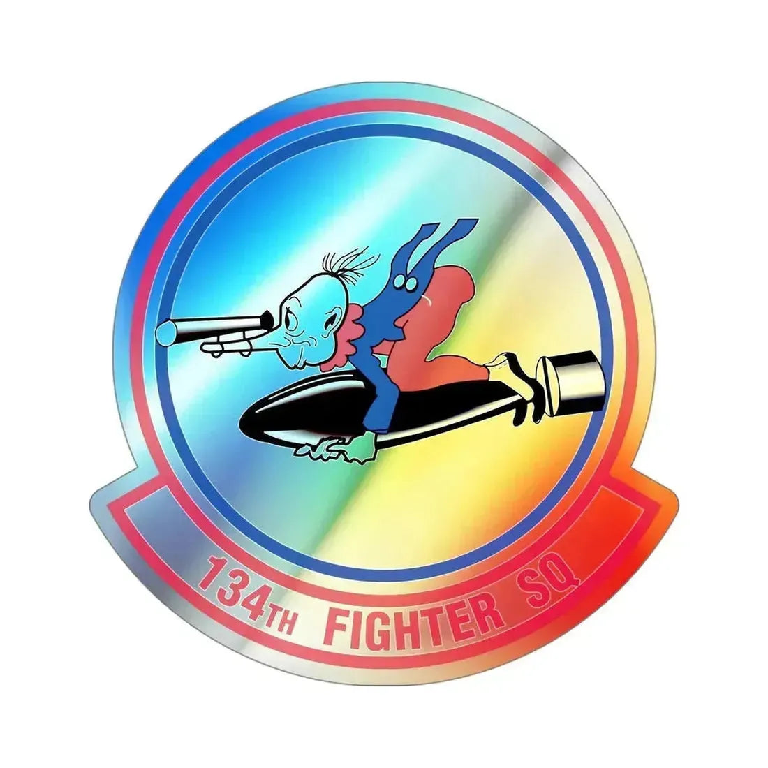 134 Fighter Squadron (U.S. Air Force) Holographic STICKER Die-Cut Vinyl Decal 4 Inch Holographic - The Sticker Space