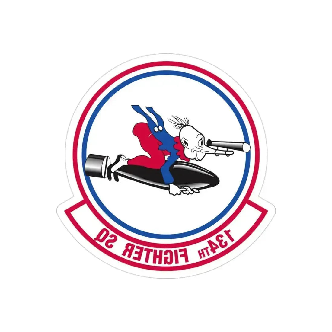 134 Fighter Squadron (U.S. Air Force) REVERSE PRINT Transparent Die-Cut STICKER 3 Inch Die-Cut Transparent - The Sticker Space