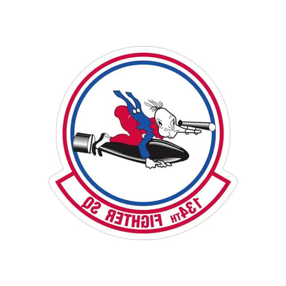 134 Fighter Squadron (U.S. Air Force) REVERSE PRINT Transparent Die-Cut STICKER - The Sticker Space