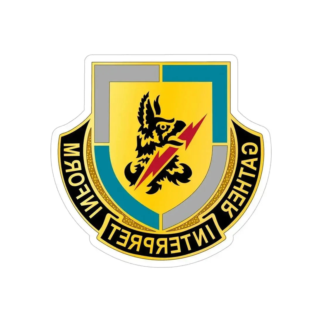 134 Military Intelligence Battalion (U.S. Army) REVERSE PRINT Transparent Die-Cut STICKER 6 Inch Die-Cut Transparent - The Sticker Space