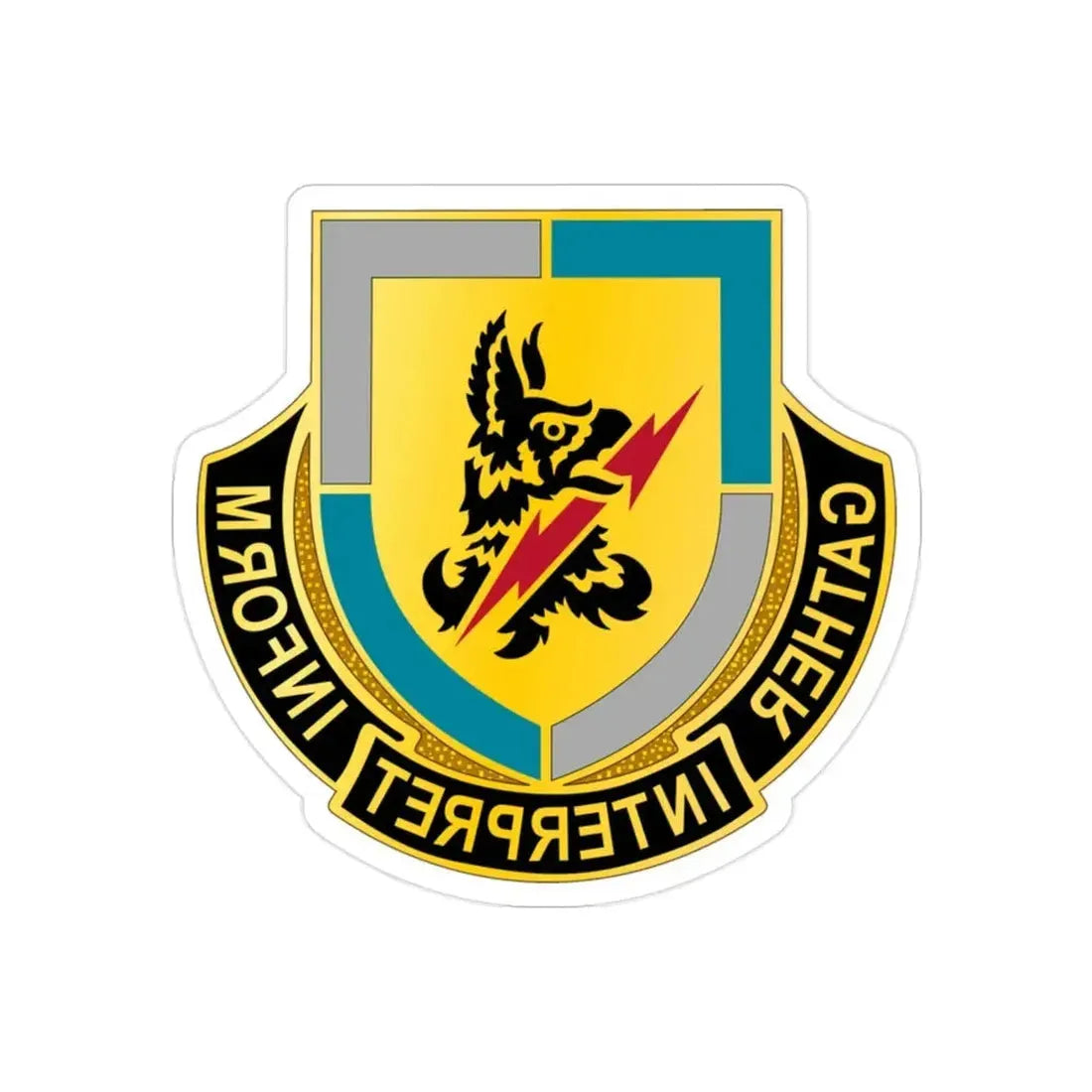 134 Military Intelligence Battalion (U.S. Army) REVERSE PRINT Transparent Die-Cut STICKER - The Sticker Space