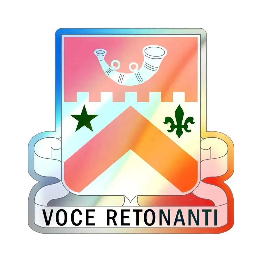 134 Signal Battalion (U.S. Army) Holographic STICKER Die-Cut Vinyl Decal 5 Inch Holographic - The Sticker Space