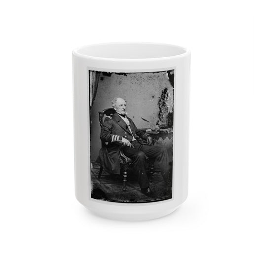 Portrait Of Commodore Franklin Buchanan, C.S.N., Officer Of The Confederate Navy (U.S. Civil War) White Coffee Mug
