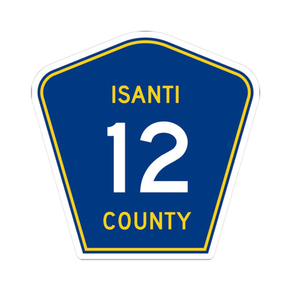 Isanti County 12 MN (Minnesota) (Road Sign) STICKER Vinyl Kiss-Cut Decal