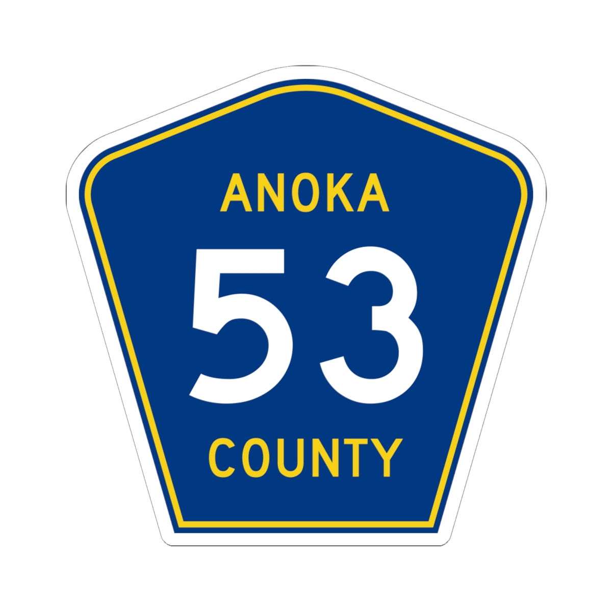 Anoka County 53 (Minnesota) (Road Sign) STICKER Vinyl Kiss-Cut Decal
