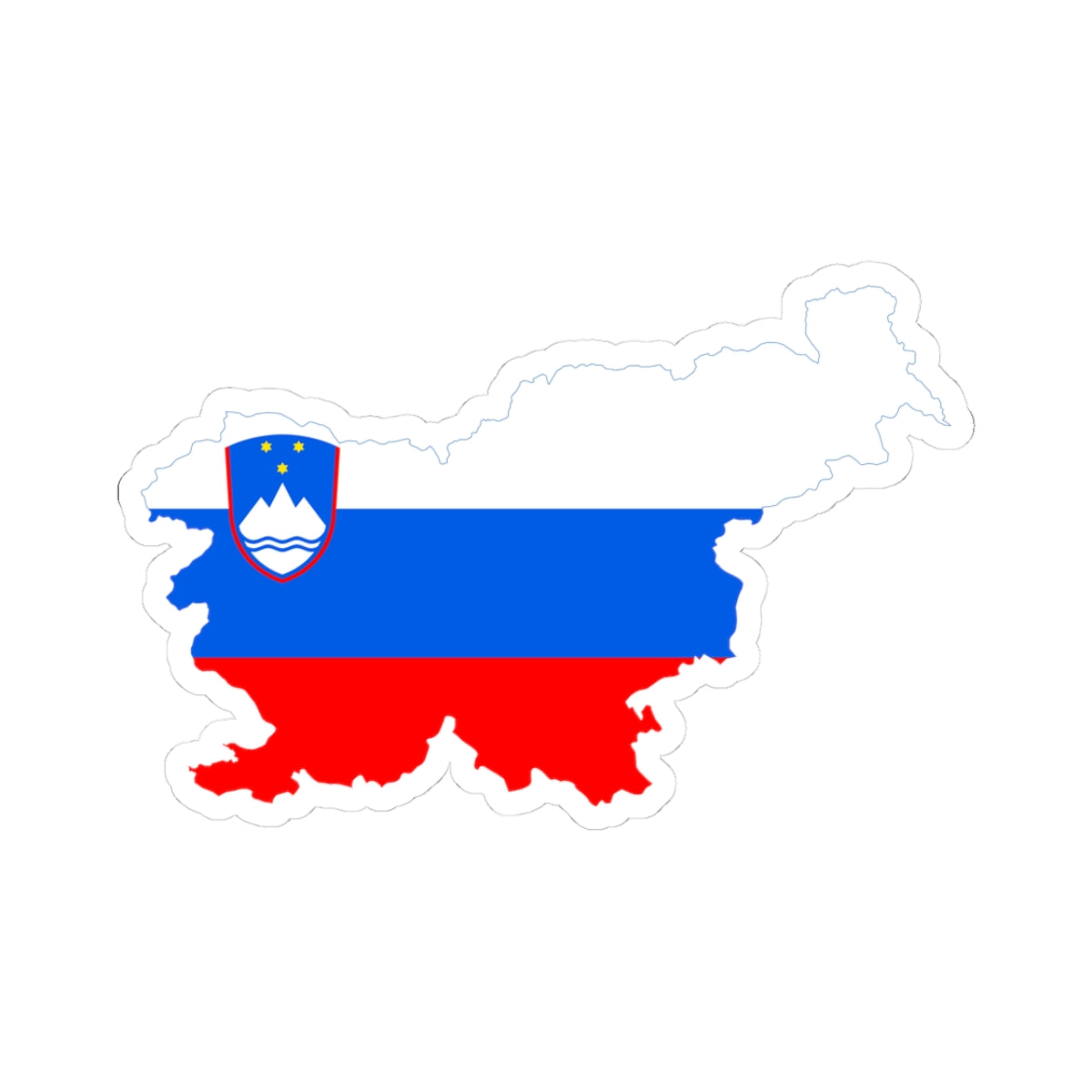 Flag-map of Slovenia2 (Slovenia) STICKER Vinyl Kiss-Cut Decal