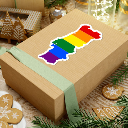 LGBT flag map of Portugal (Portugal) STICKER Vinyl Kiss-Cut Decal