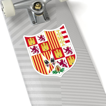 Arms of Ferdinand II of Aragon 1504-1513 (Spain) (Coat of Arms) STICKER Vinyl Kiss-Cut Decal