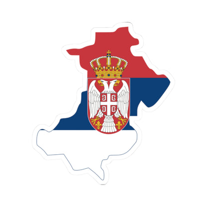 Flag-map of North Kosovo Serbia (Serbia) STICKER Vinyl Kiss-Cut Decal