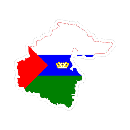 Flag-map of Tyumen Oblast (Russia) STICKER Vinyl Kiss-Cut Decal