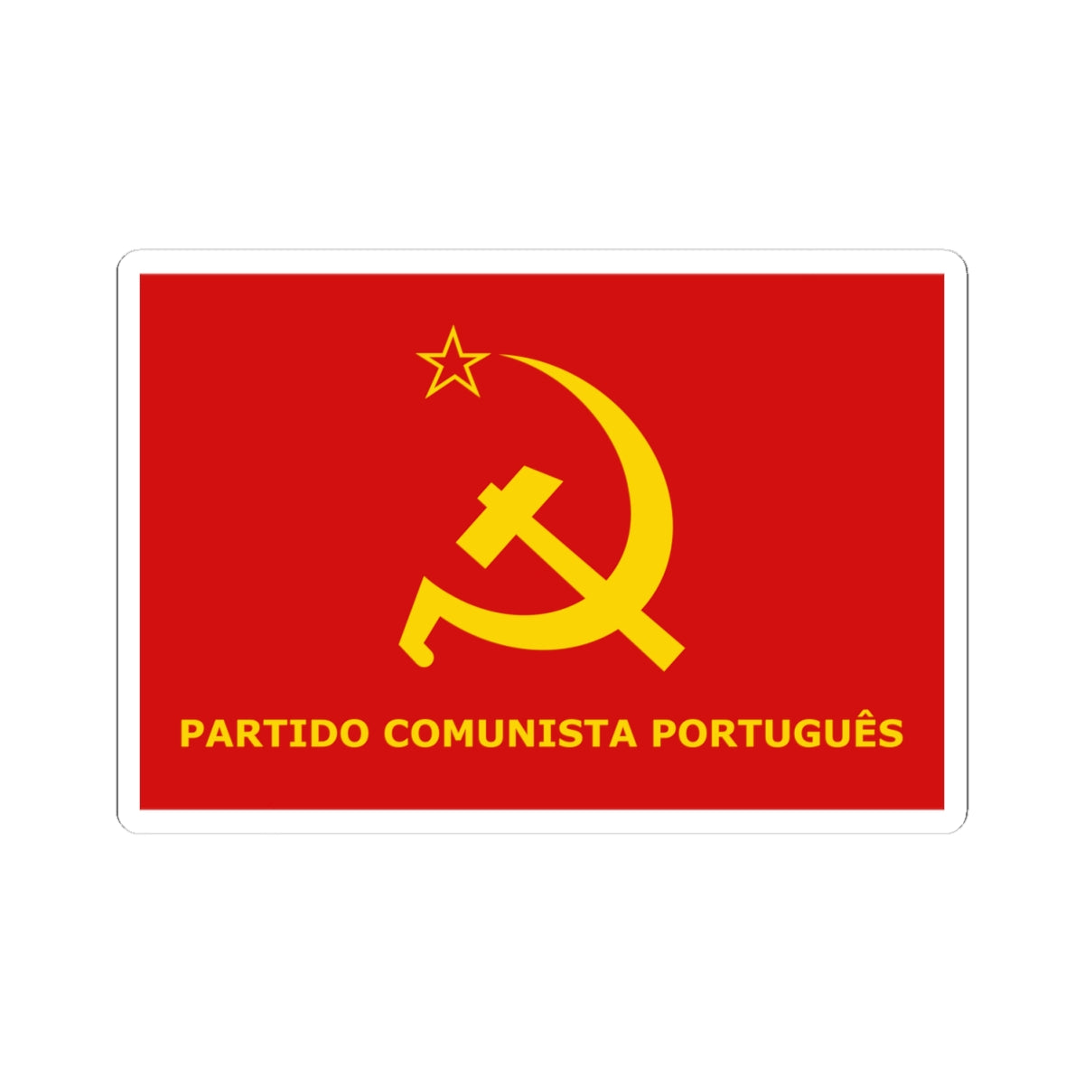 Flag of the Portuguese Communist Party (Portugal) STICKER Vinyl Kiss-Cut Decal