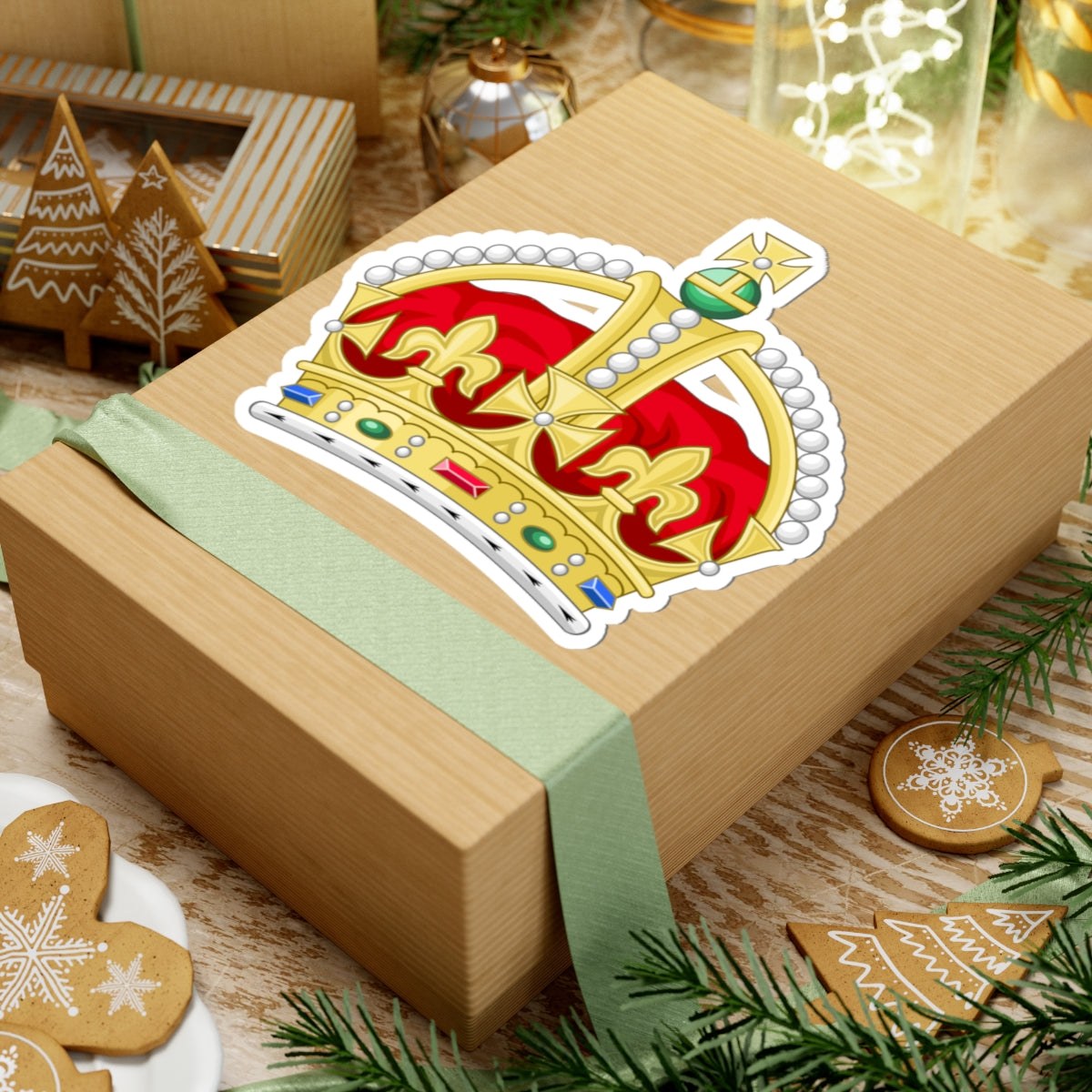 1901 pattern Tudor Crown original colours 2D (United Kingdom) (Coat of Arms) STICKER Vinyl Kiss-Cut Decal