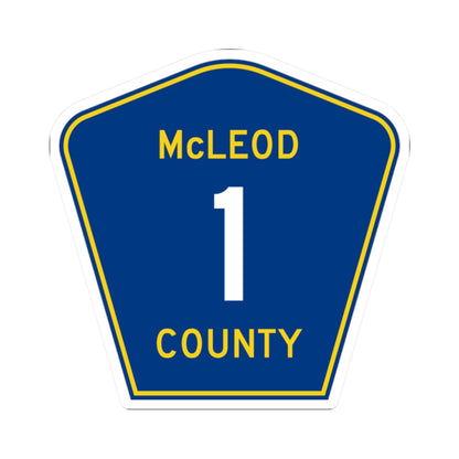 McLeod County 1 MN (Minnesota) (Road Sign) STICKER Vinyl Kiss-Cut Decal