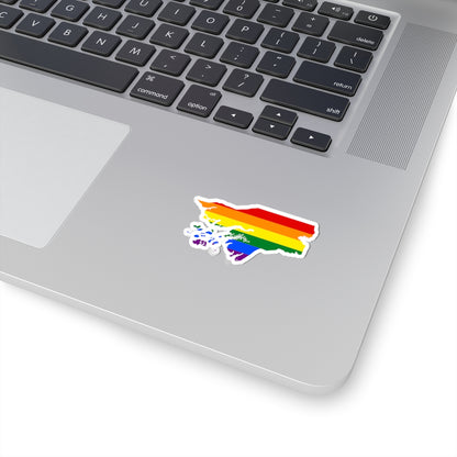 LGBT flag map of Guinea-Bissau (Guinea) STICKER Vinyl Kiss-Cut Decal