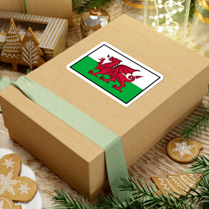 Flag of Wales bordered (United Kingdom) STICKER Vinyl Kiss-Cut Decal