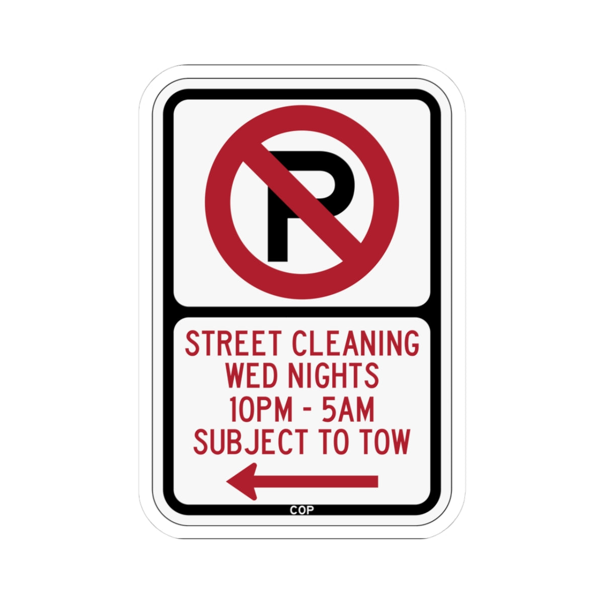 PBOT Road sign P1110L (Oregon) (Road Sign) STICKER Vinyl Kiss-Cut Decal