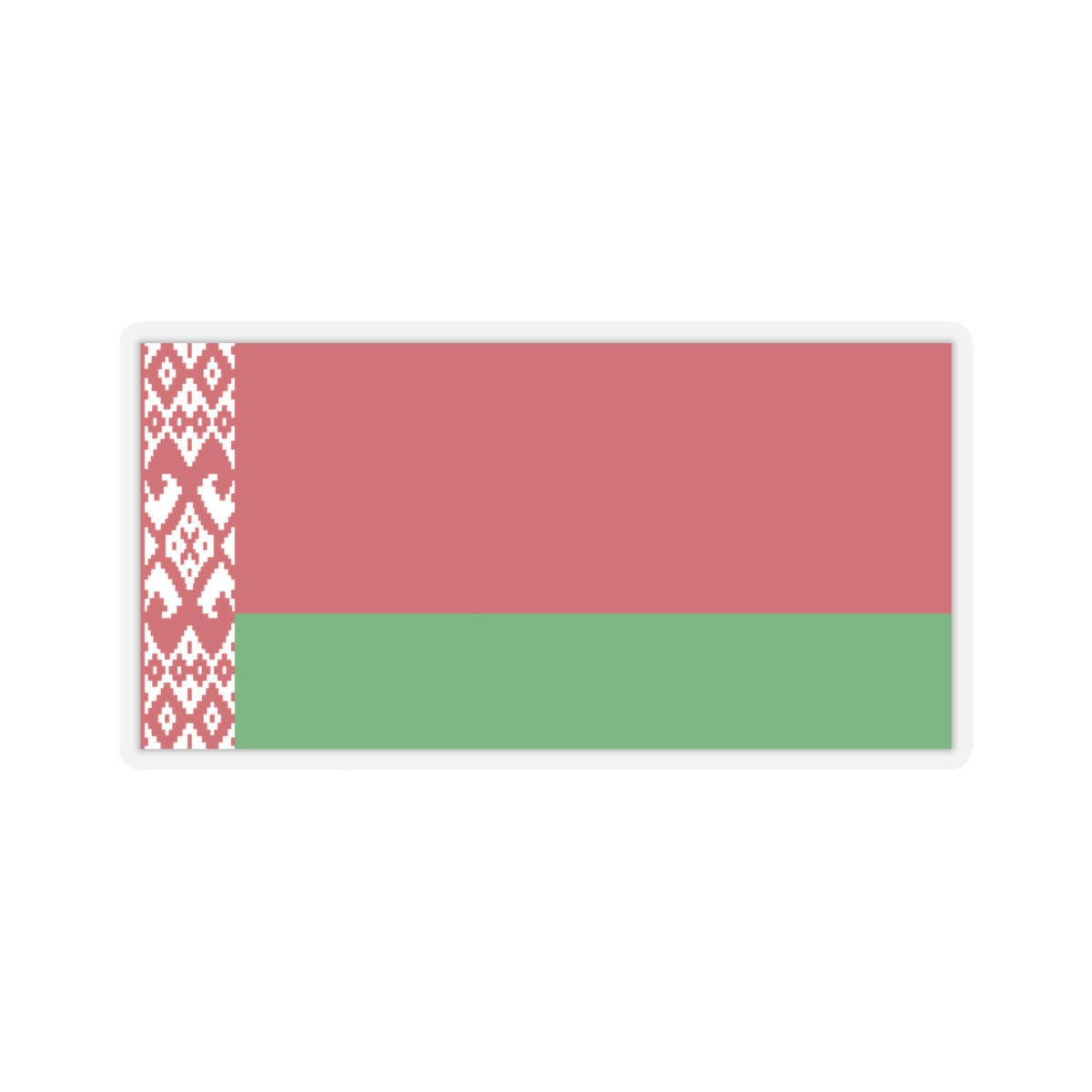 Belarus flag on law (Belarus) STICKER Vinyl Kiss-Cut Decal