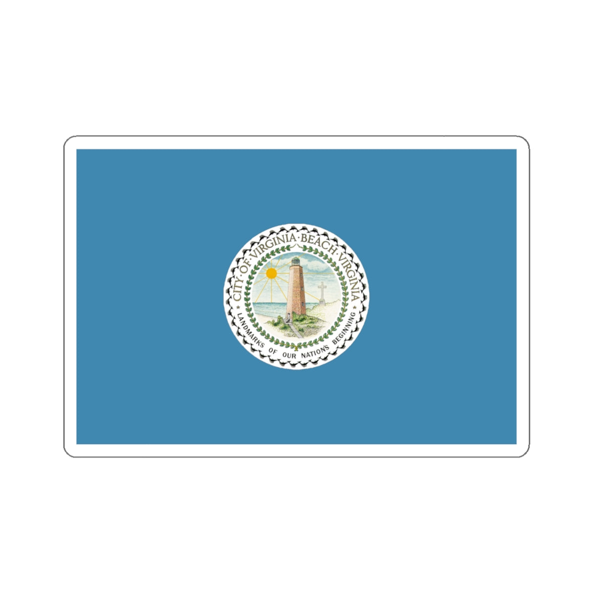 Flag of Virginia Beach, Virginia - STICKER Vinyl Kiss-Cut Decal