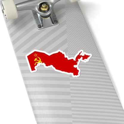 Uzbekistan Map with Soviet Flag (Uzbekistan) STICKER Vinyl Kiss-Cut Decal