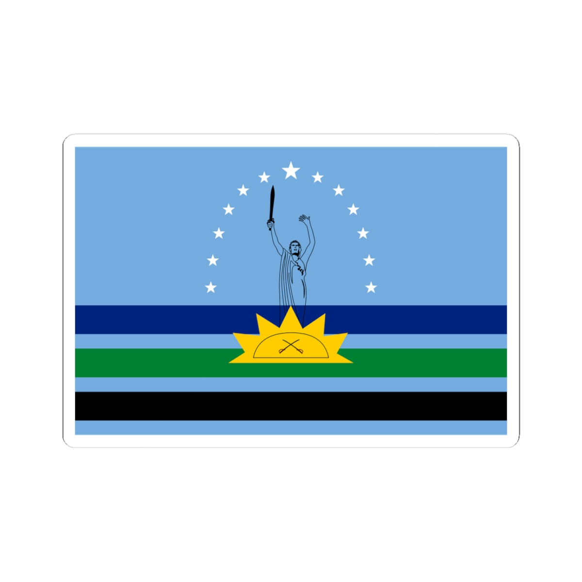 Flag of Monagas State (Venezuela) STICKER Vinyl Kiss-Cut Decal