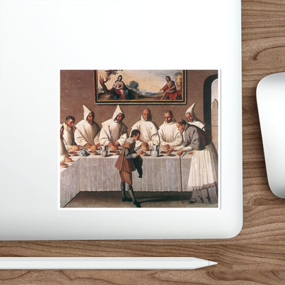 ZURBARAN, Francisco de - St Hugo of Grenoble in the Carthusian Refectory (Artwork) STICKER Vinyl Die-Cut Decal