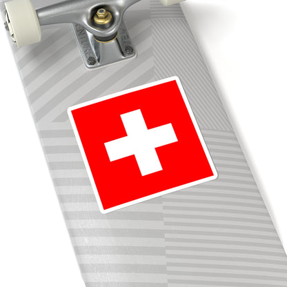 Flag of Switzerland 2-16-2 (Switzerland) STICKER Vinyl Kiss-Cut Decal