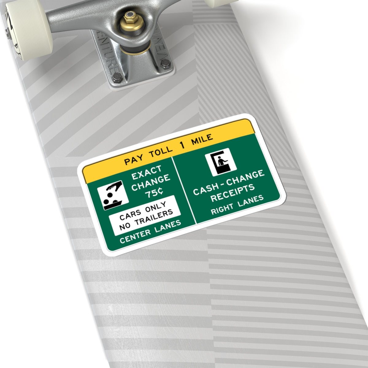 Conventional Toll Plaza Advance Sign 2 (New Jersey) (Road Sign) STICKER Vinyl Kiss-Cut Decal