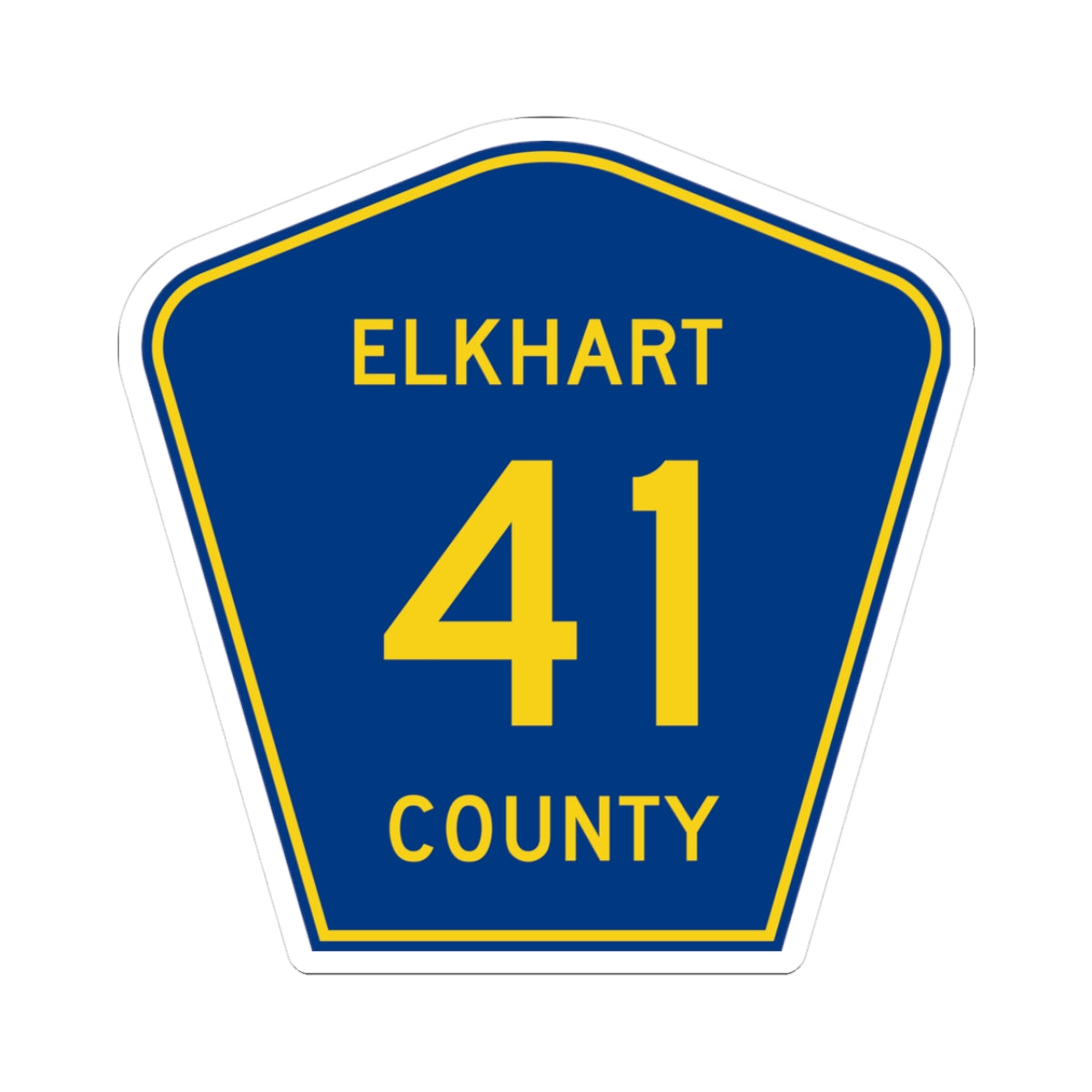 Elkhart County Road 41 IN (Indiana) (Road Sign) STICKER Vinyl Kiss-Cut Decal