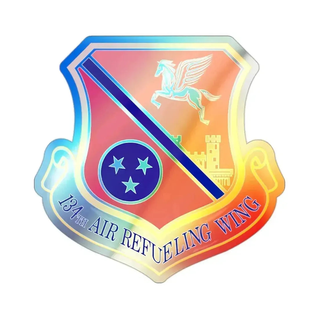 134th Air Refueling Wing (U.S. Air Force) Holographic STICKER Die-Cut Vinyl Decal 2 Inch Holographic - The Sticker Space