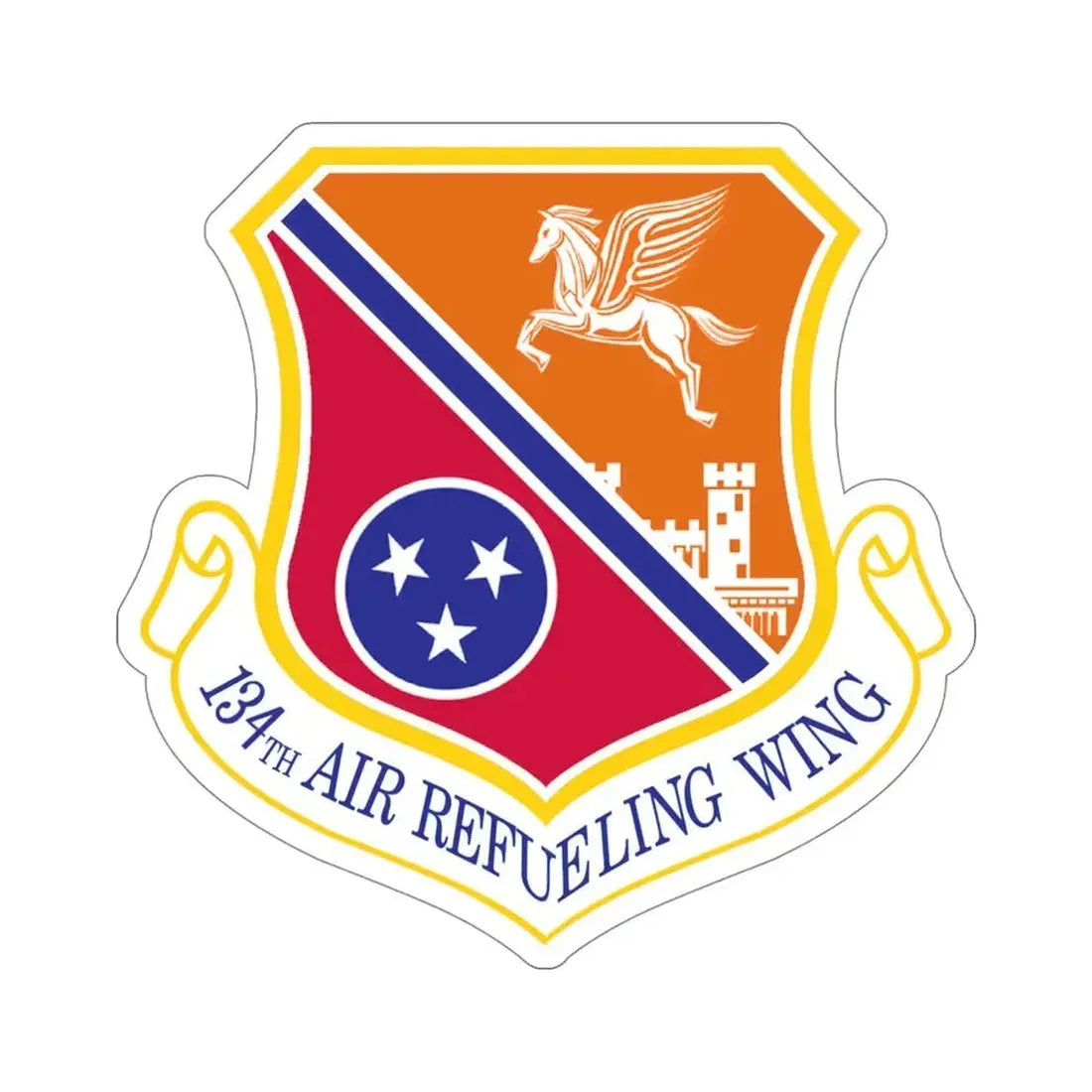 134th Air Refueling Wing (U.S. Air Force) STICKER Vinyl Die-Cut Decal 4 Inch - The Sticker Space