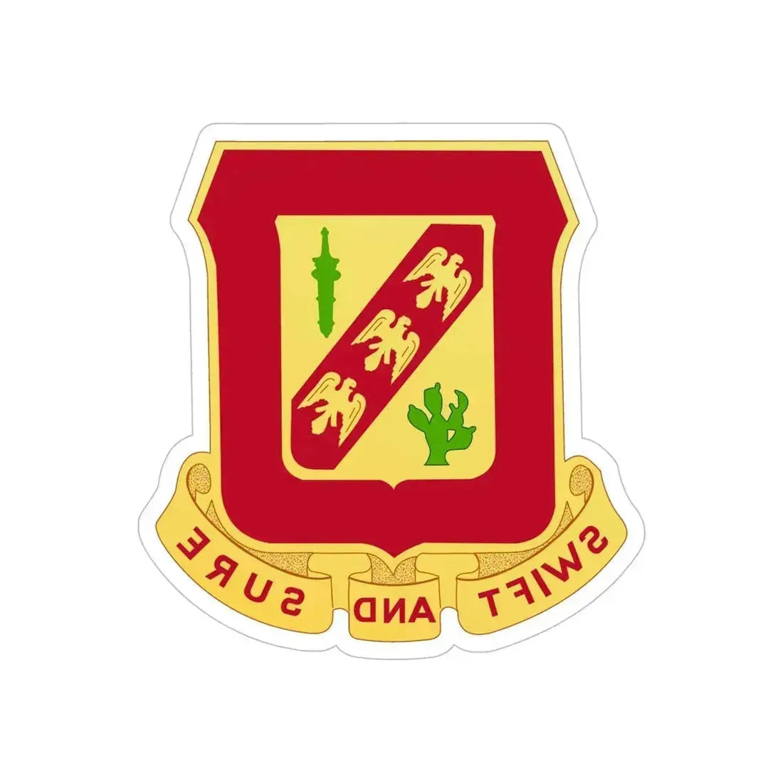 134th Field Artillery Battalion (U.S. Army) REVERSE PRINT Transparent Die-Cut STICKER 6 Inch Die-Cut Transparent - The Sticker Space