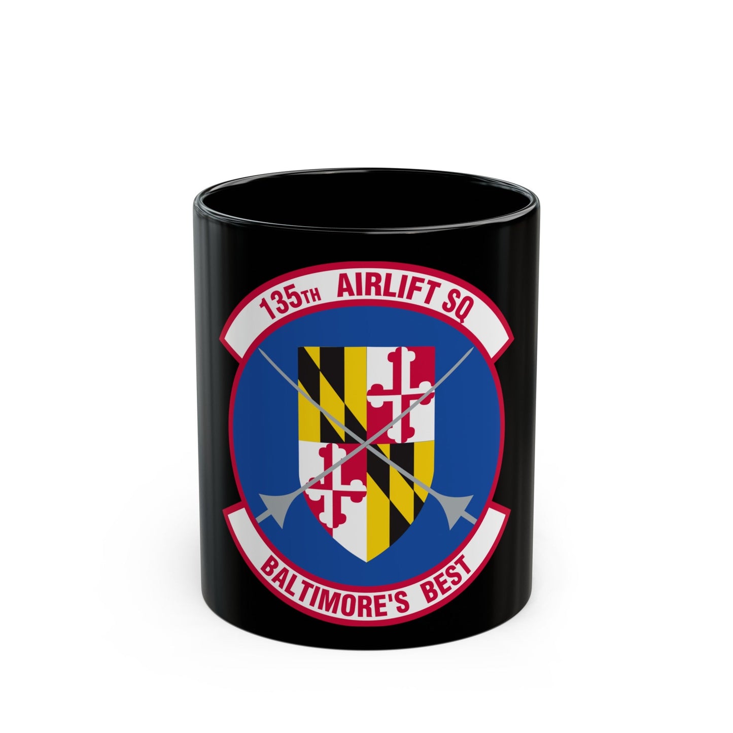 135 Airlift Squadron (U.S. Air Force) Black Coffee Mug-11oz-The Sticker Space